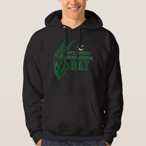 Capra falconeri Pakistan Flag 14 August Independen Hoodie