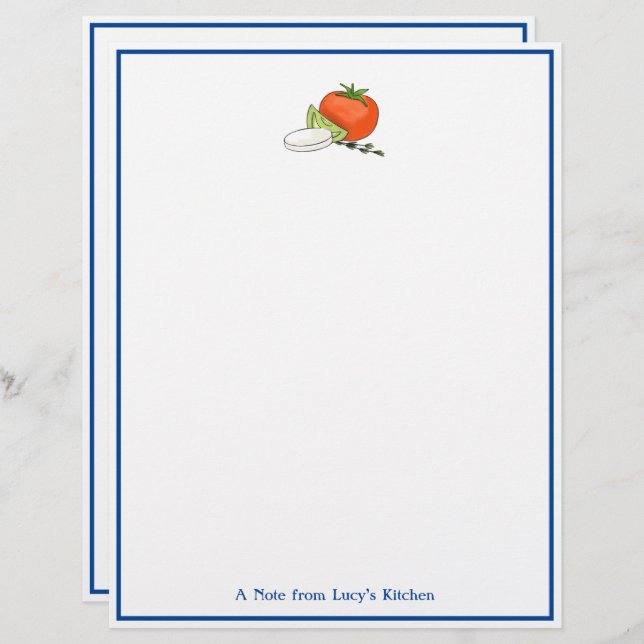 Caprese Italian Chef’s Note Stationery Letterhead (Front/Back)