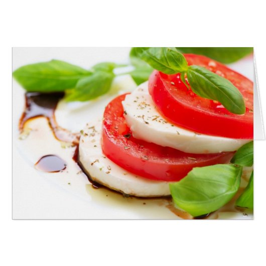 Caprese Salad. Tomato and Mozzarella slices Cards (Front Horizontal)