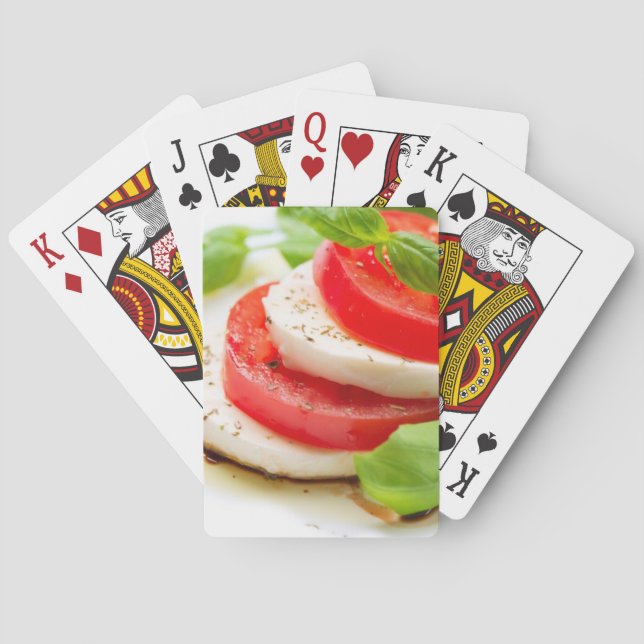 Caprese Salad. Tomato and Mozzarella slices Poker Cards (Back)