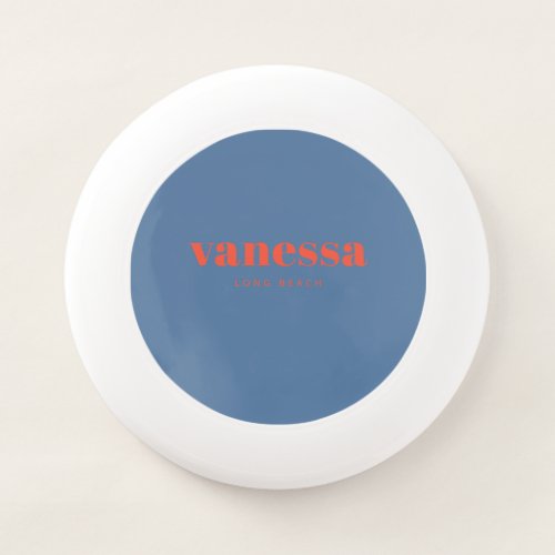 Capri Blue Minimal Modern Classic Name Wham-O Frisbee