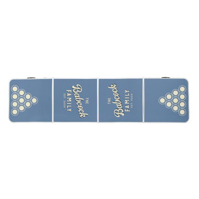Capri Blue Retro Family Name & Year Beer Pong Table (Top)
