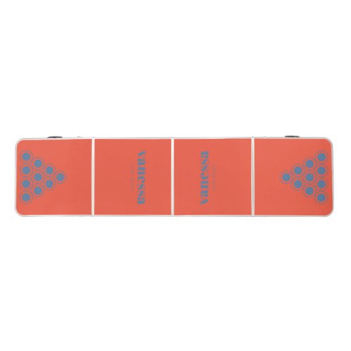 Capri Blue Reverse Minimal Modern Classic Name Beer Pong Table