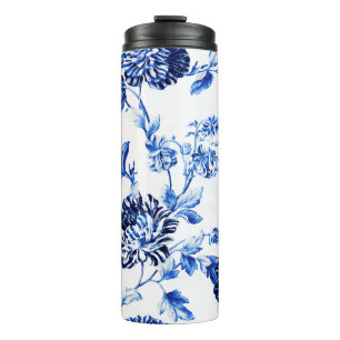 Capri Blue Vintage Botanical Floral Toile No.2 Thermal Tumbler