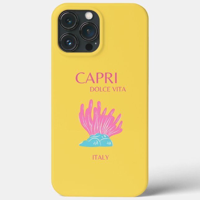 Capri Dolce Vita, Travel Art, Yellow Case-Mate iPhone Case (Back)