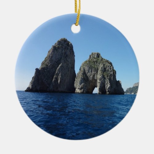 Capri Faraglion Rocks Italy Ceramic Ornament