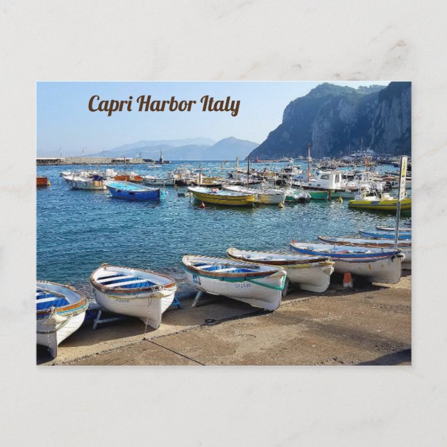 Capri Harbor Italy Postcard (Front)