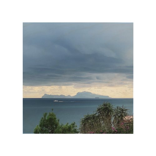 Capri Island _ Photo From Posillipo Naples Italy Wood Wall Art