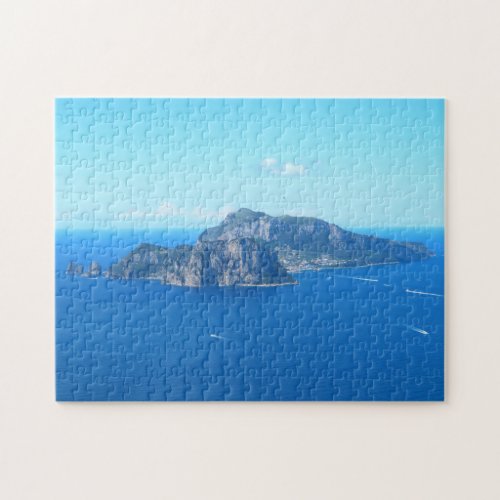 Capri Island South Italy in blue Italian sea Jigsaw Puzzle