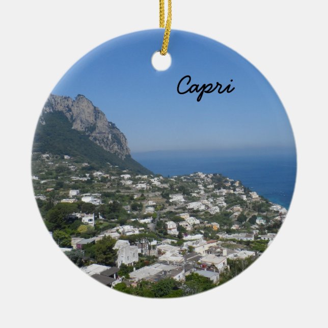 Capri, Italy Ceramic Ornament (Front)