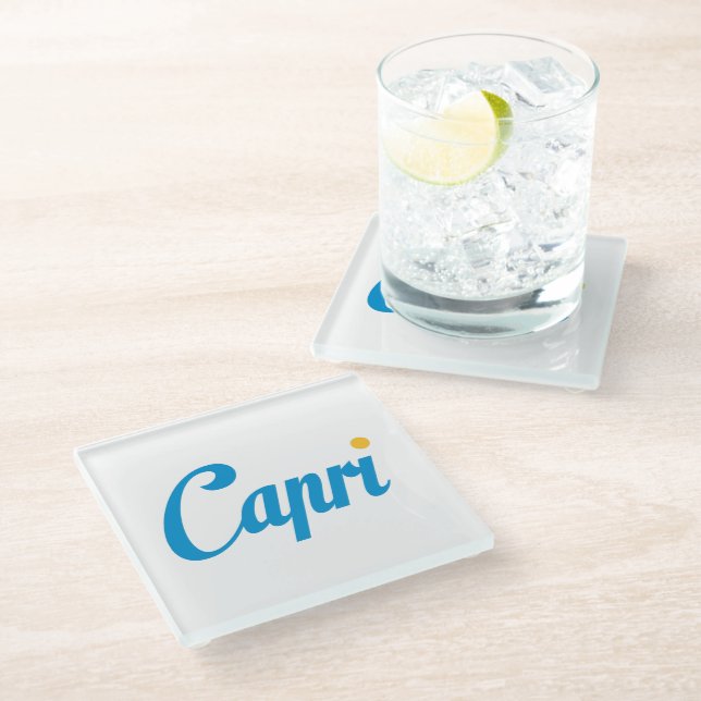 Capri Italy Glass Coaster (Angled)
