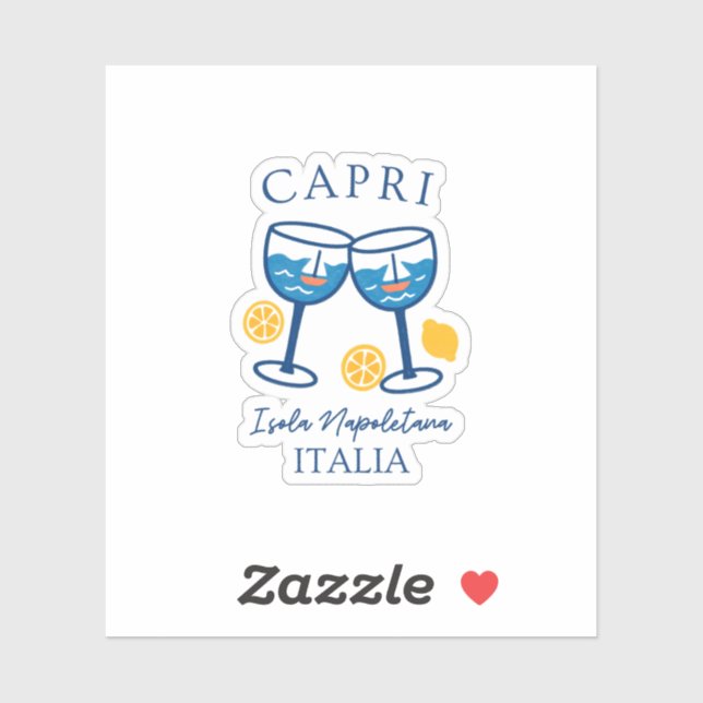 Capri Italy Island Sticker (Sheet)