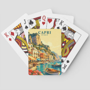 Capri Italy Marina Grande Harbor Souvenir Poker Cards