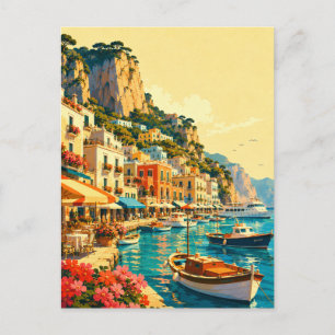 Capri Italy Marina Grande Harbor Souvenir Postcard