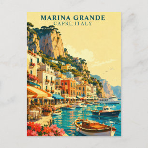 Capri Italy Marina Grande Harbor Souvenir Postcard