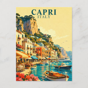 Capri Italy Marina Grande Harbor Souvenir Postcard