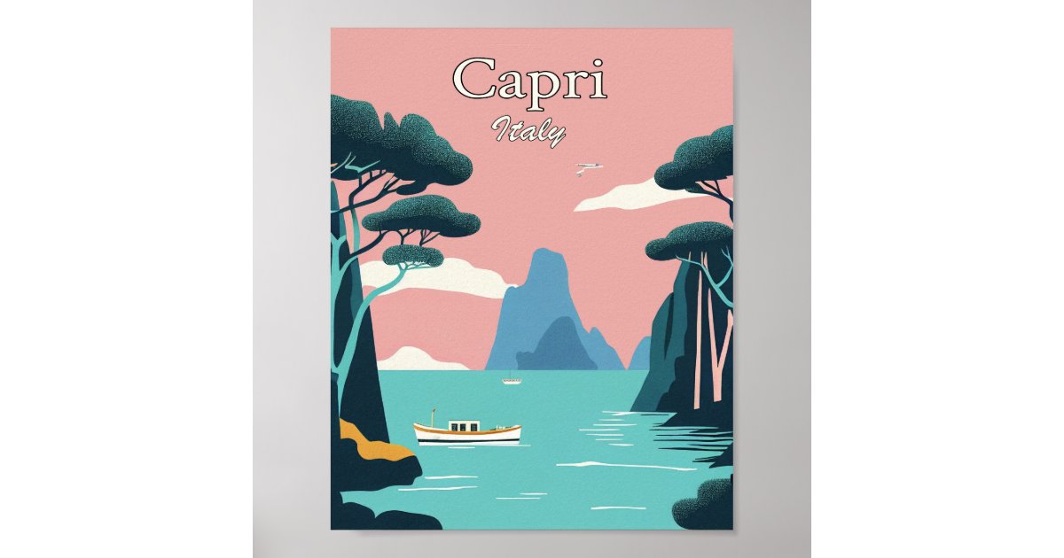 Capri Italy Travel Print, Capri Wall Decor, Capri Home Living Decor, Capri  Italy Illustration Travel Poster For Capri Italy Home Decor