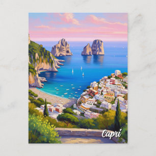 Capri Italy Painting Postcard