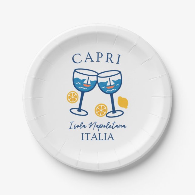 Capri Italy Party Paper Plates (Front)