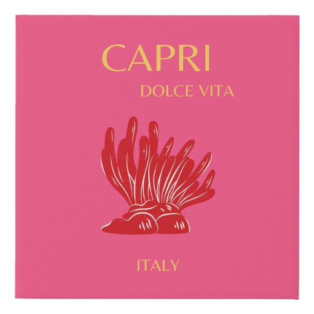 Capri, Italy, Pink Faux Canvas Print (Front)