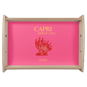 Capri, Italy, Pink Serving Tray