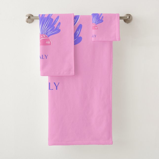 Capri, Italy, Preppy, Pink Bath Towel Set (Insitu)