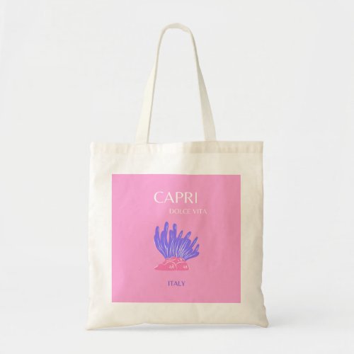 Capri Italy Preppy Pink Tote Bag