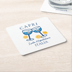 Capri Italy Summer Square Paper Coaster