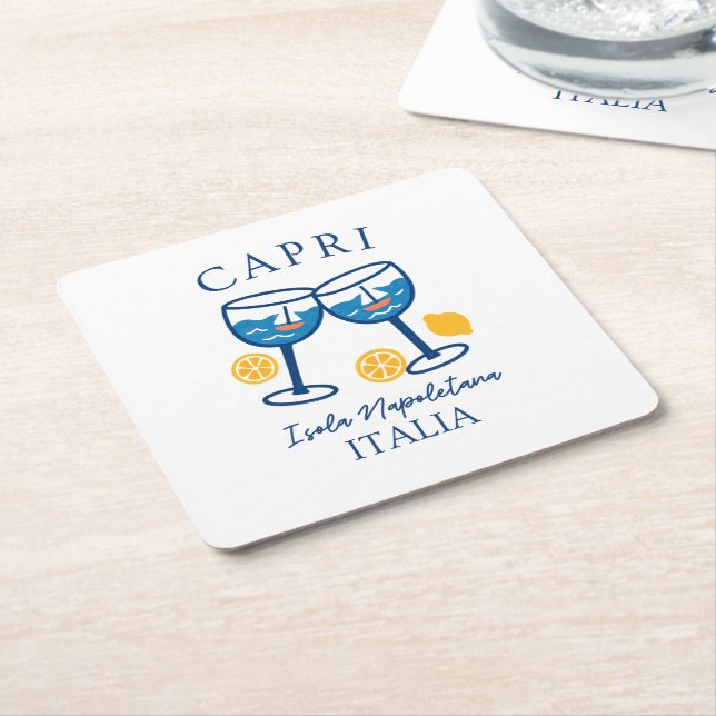 Capri Italy Summer  Square Paper Coaster (Angled)
