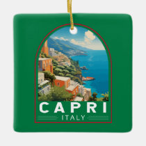 Capri Italy Travel Art Vintage Ceramic Ornament