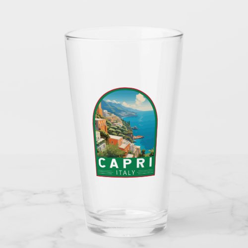 Capri Italy Travel Art Vintage Glass