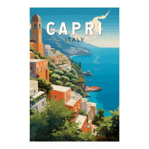 Capri Italy Travel Art Vintage Poster
