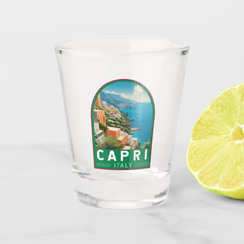 Capri Italy Travel Art Vintage Shot Glass