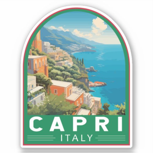 Capri Italy Travel Art Vintage Sticker