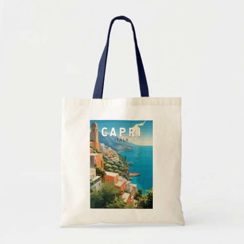 Capri Italy Travel Art Vintage Tote Bag