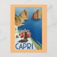 Capri Italy Retro Italian Europe Art Travel Advertisement Poster Picture  Print