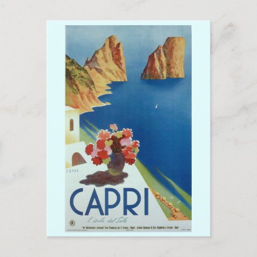 Capri Italy Vintage Italian Travel Postcard