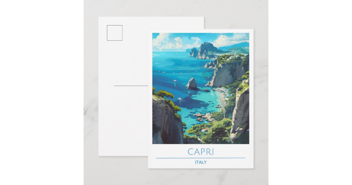Capri Italy Vintage Travel Postcard | Zazzle
