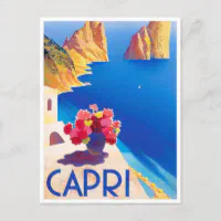 Capri Italy Retro Italian Europe Art Travel Advertisement Poster Picture  Print