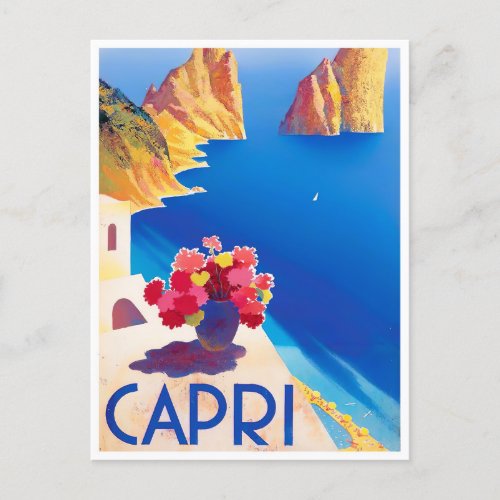 Capri Italy vintage travel Postcard