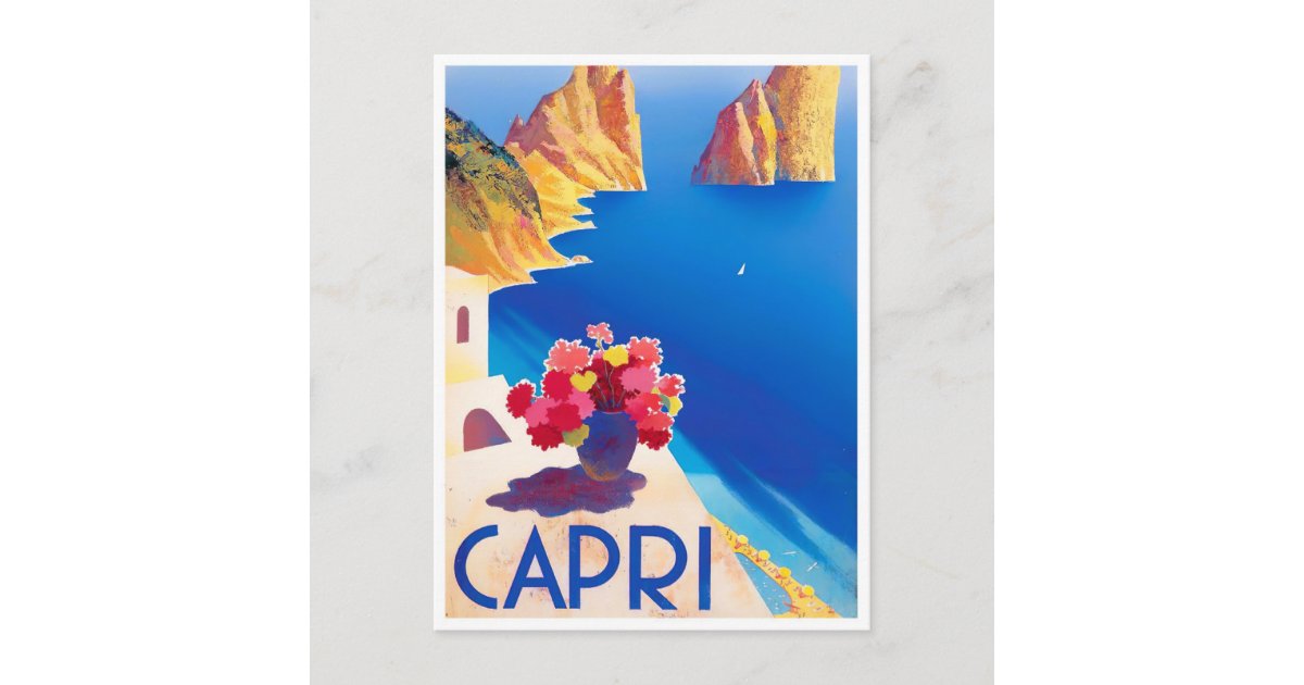 Capri Italy vintage travel Postcard | Zazzle