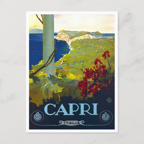 Capri Italy vintage travel Postcard