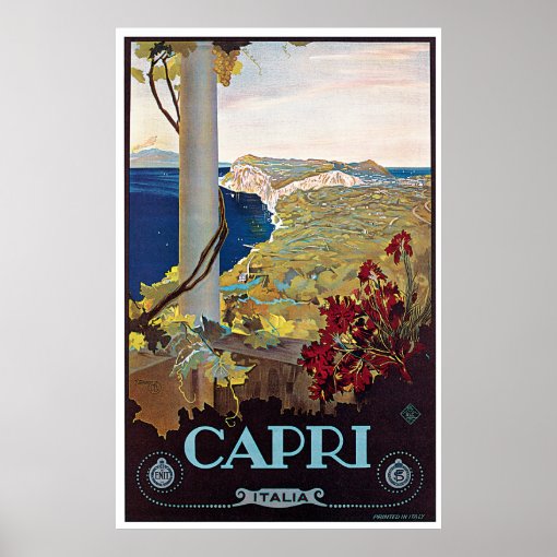 Capri, Italy Vintage Travel Poster 