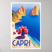 Capri Italy Retro Italian Europe Art Travel Advertisement Poster Picture  Print