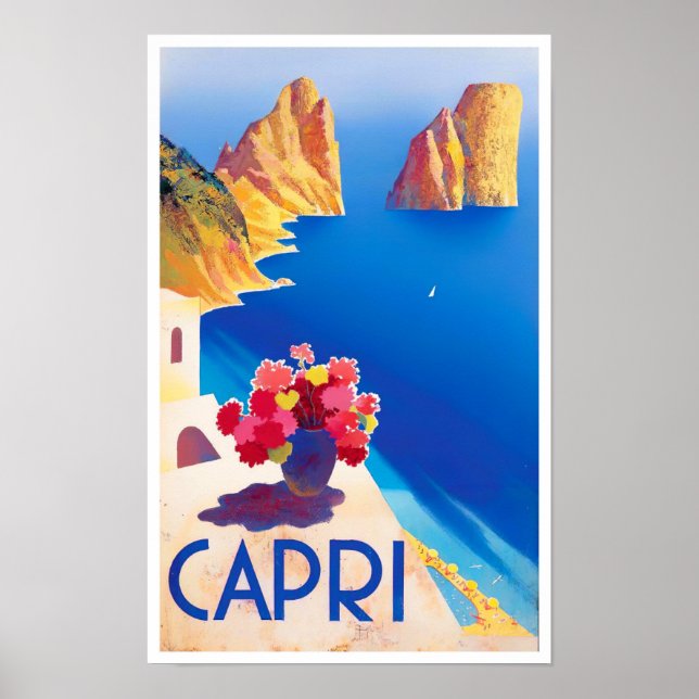 Capri Italy Vintage travel Poster (Front)