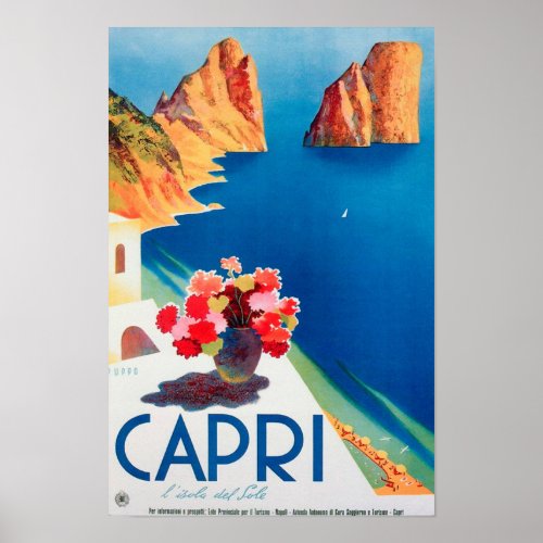 Capri Italy Vintage Travel Poster