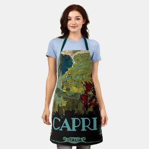 Capri, Italy, Vintage Travel Poster Art Italia Apron