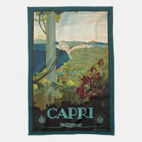 Capri, Italy, Vintage Travel Poster Art Italia
