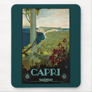 Capri, Italy, Vintage Travel Poster Art Italia Mouse Pad