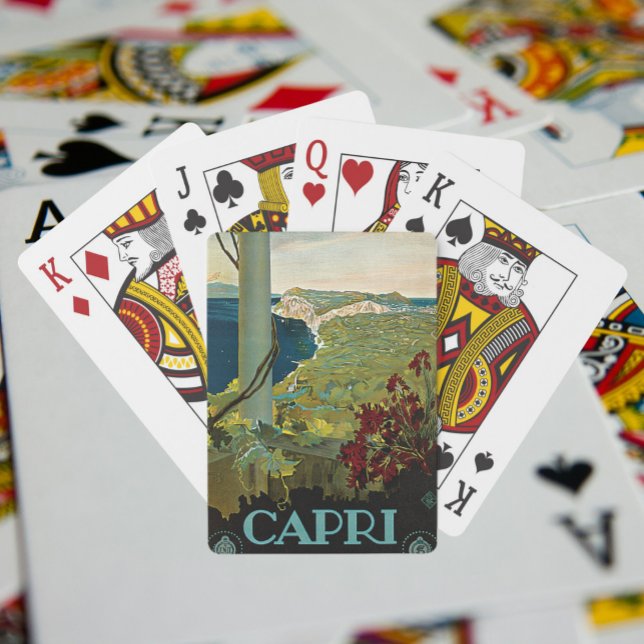 Capri, Italy, Vintage Travel Poster Art Italia Poker Cards (Creator Uploaded)